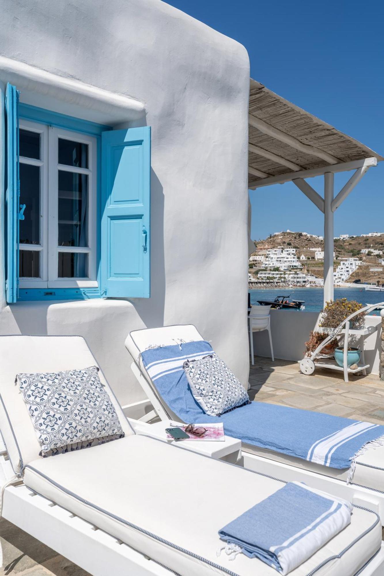 Вилла Luxury Sea House By Blue Waters Mykonos Орнос Экстерьер фото