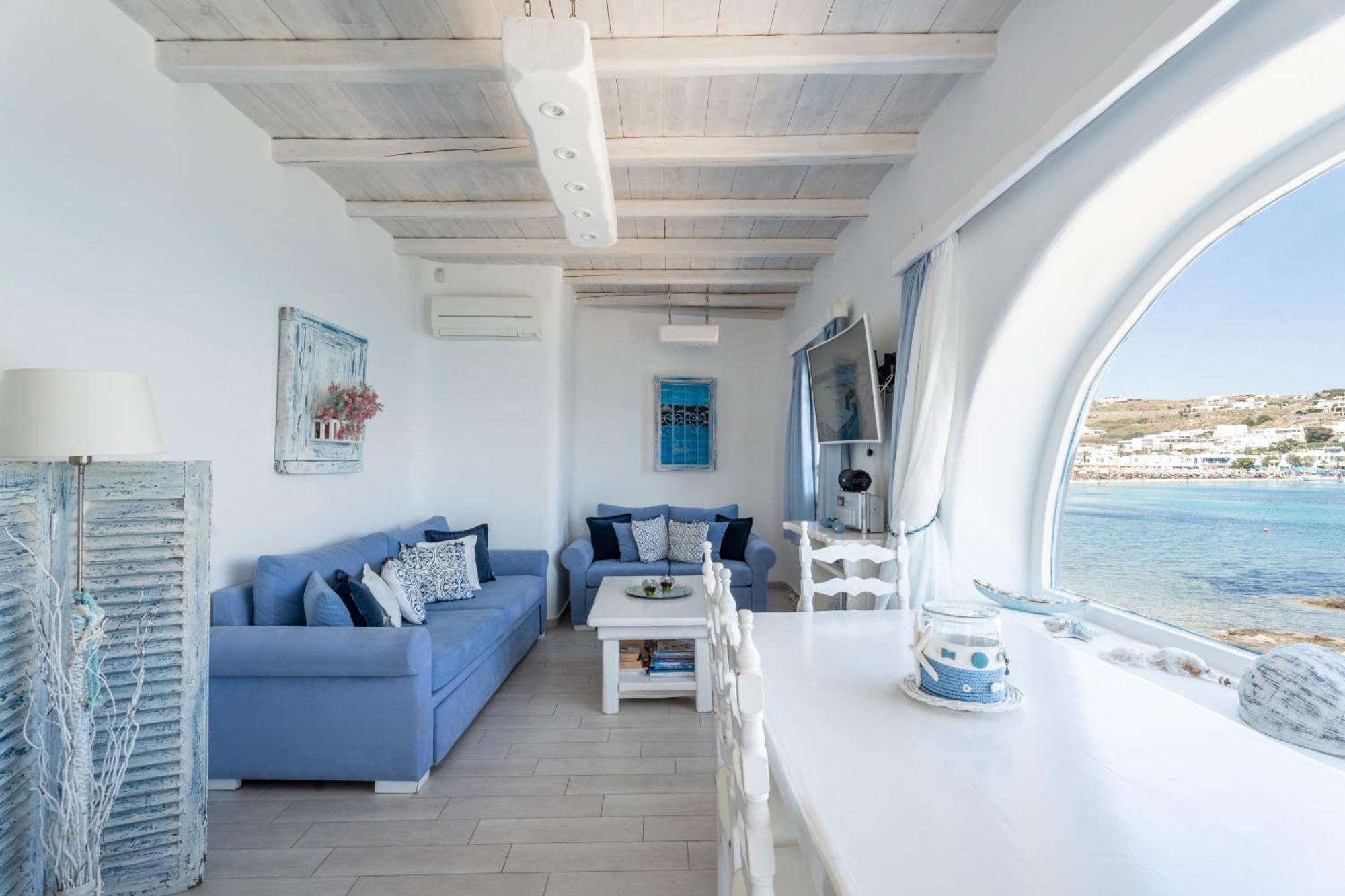 Вилла Luxury Sea House By Blue Waters Mykonos Орнос Экстерьер фото