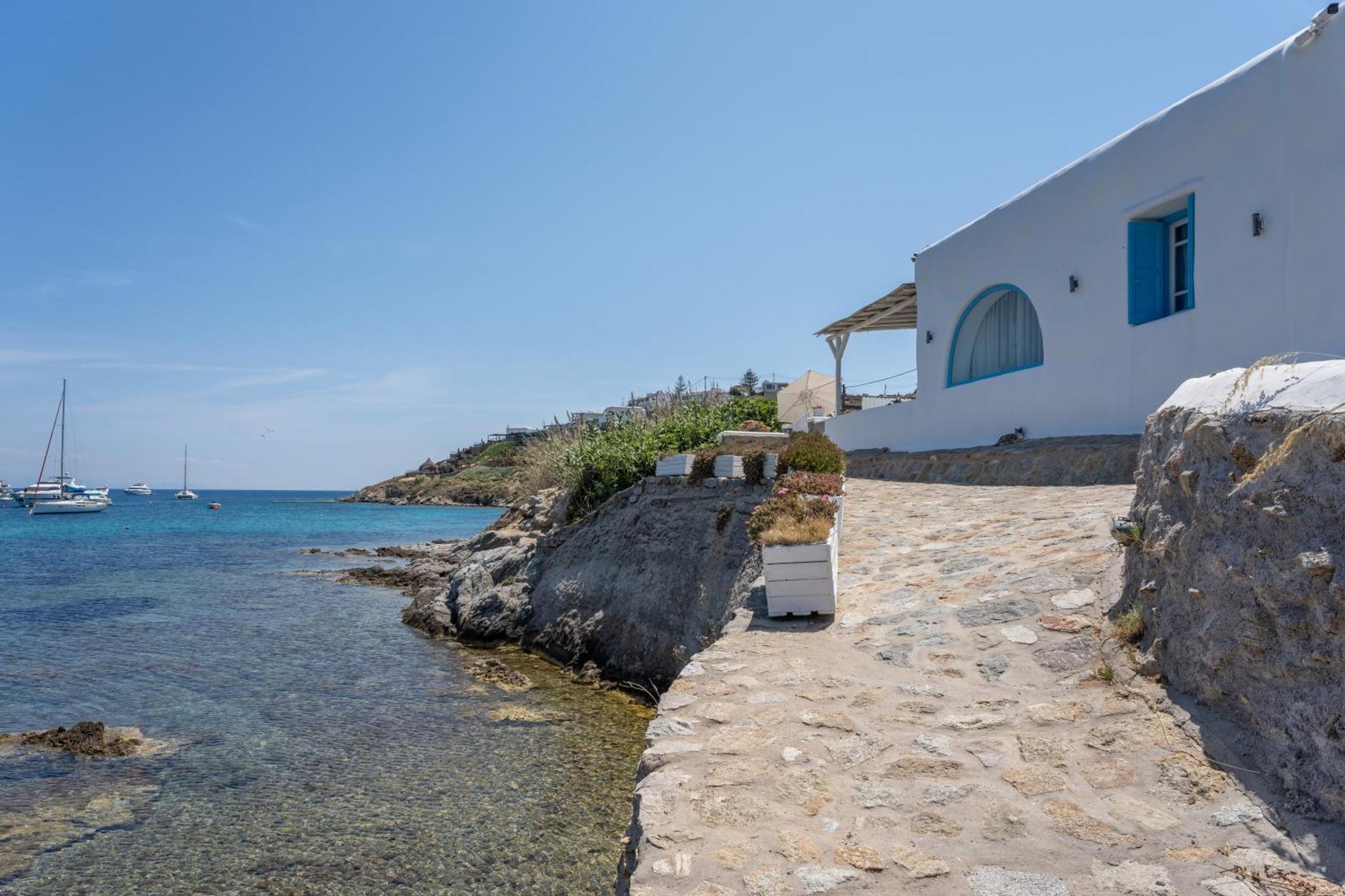 Вилла Luxury Sea House By Blue Waters Mykonos Орнос Экстерьер фото