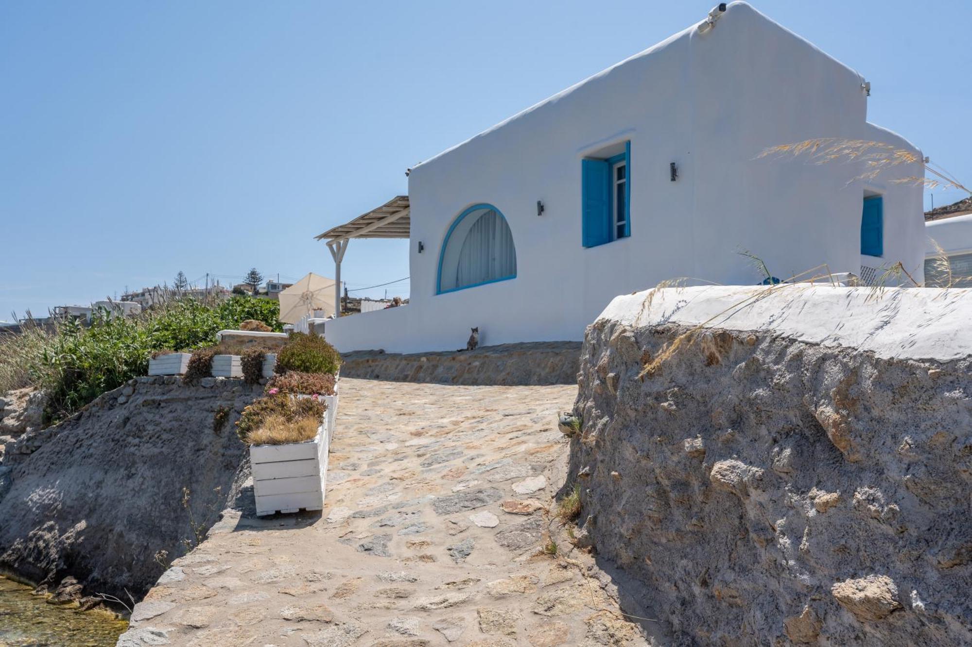 Вилла Luxury Sea House By Blue Waters Mykonos Орнос Экстерьер фото